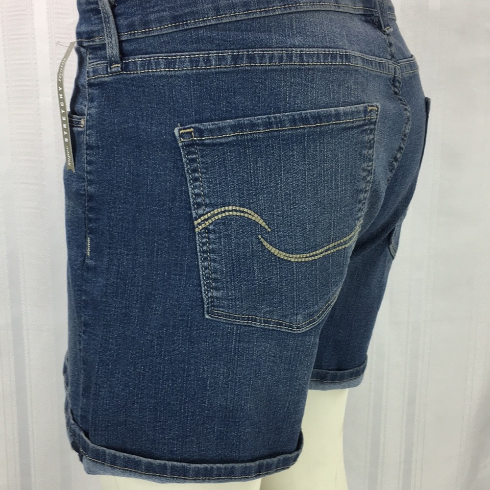 New Levi Signature Stretch Denim Blue Jean Shorts - Picture 5 of 7